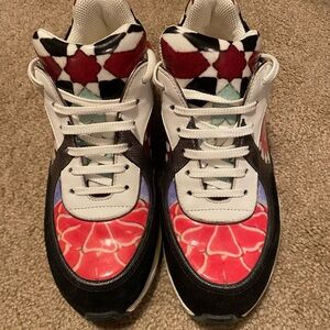 CHANEL Geometric Colorblock Sneakers